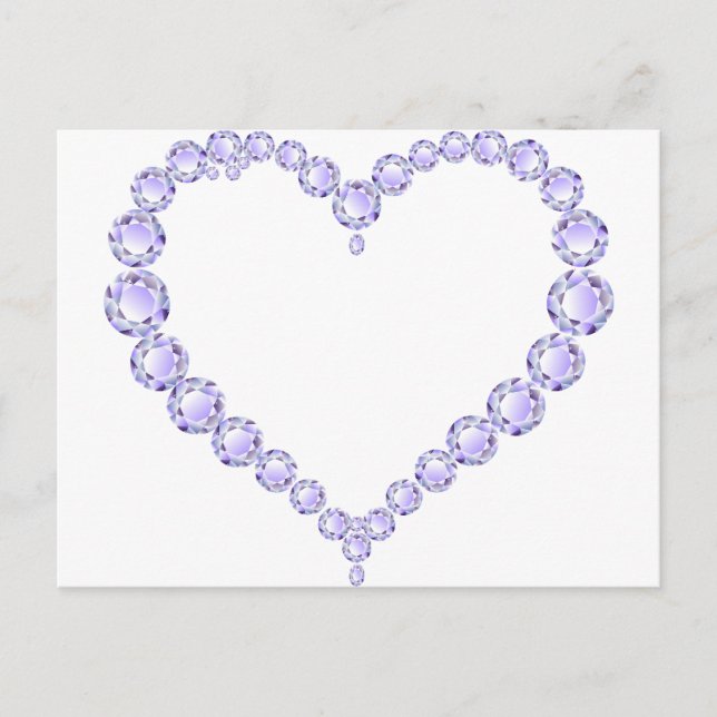 Carte Postale Coeur de gemme d'améthyste (Devant)