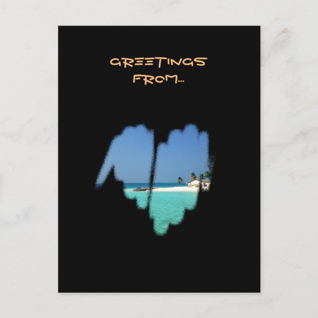 Carte Postale Coeur de graffiti grand format Monochrome (Devant)