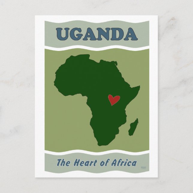 Carte Postale Coeur de l'Afrique de l'Ouganda (Devant)