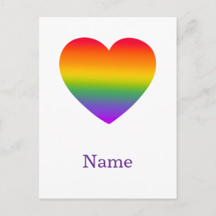 Carte Postale Cœur de ligne arc-en-ciel minimaliste - Art coloré
