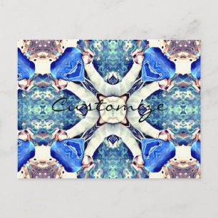 Carte Postale Coeur de mandala bleu Thunder_Cove
