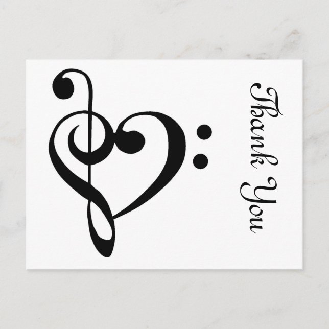 Carte Postale Coeur de musical de Merci (Devant)