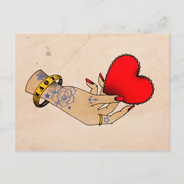 Carte Postale Coeur de papier (Devant)