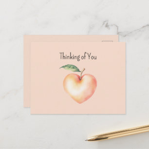 Carte Postale Cœur de pêche sucrée Fruit pensant à vous