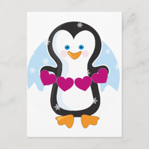 Carte Postale Coeur de pingouin