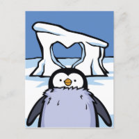 Carte postale Coeur de poussin de pingouin