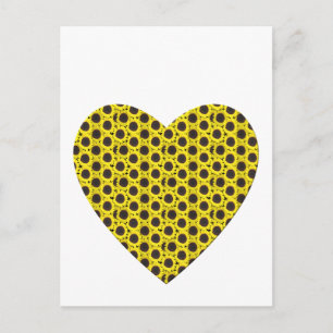 Carte Postale Coeur de tournesol