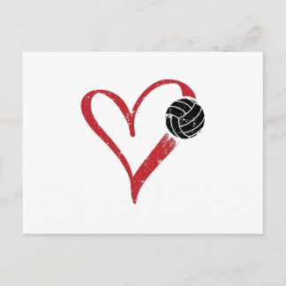 Carte Postale Coeur de volleyball | Cadeaux d'équipe d'entraîneu