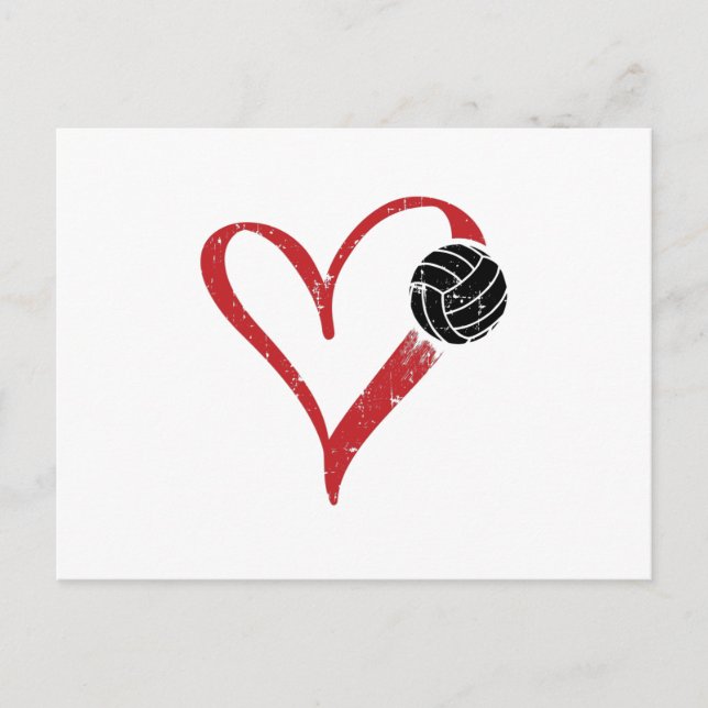 Carte Postale Coeur de volleyball | Cadeaux d'équipe d'entraîneu (Devant)