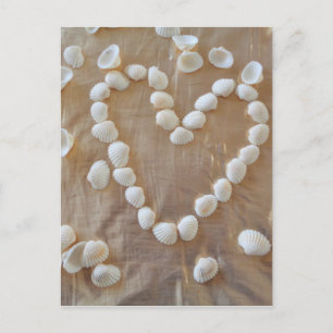 Carte Postale Coeur des coquillages de la mer blanche, Summer Be