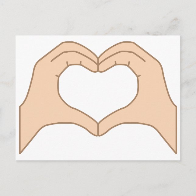 Carte Postale Coeur des mains isolées sur un arrière - plan blan (Devant)