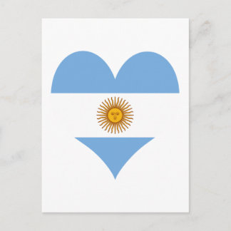 Carte Postale Coeur du drapeau argentin