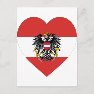 Carte Postale Coeur du drapeau autrichien