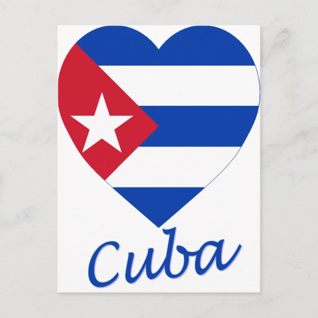 Carte Postale Coeur du drapeau cubain (Devant)