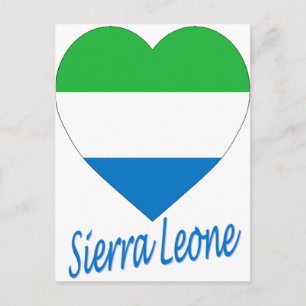 Carte Postale Coeur du drapeau de la Sierra Leone