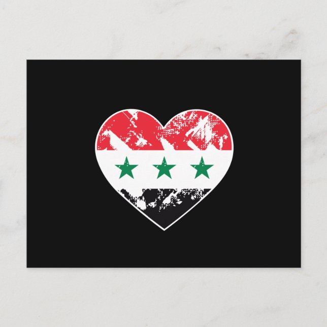 Carte Postale Coeur du drapeau de l'Irak (Devant)