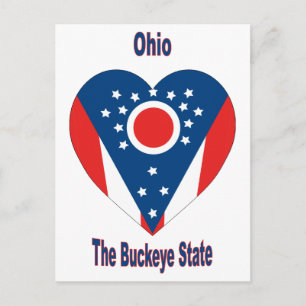 Carte Postale Coeur du drapeau de l'Ohio