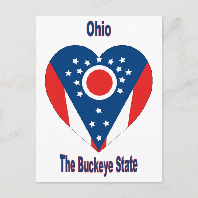 Carte Postale Coeur du drapeau de l'Ohio (Devant)