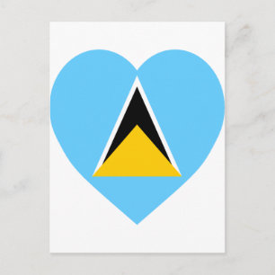 Carte Postale Coeur du drapeau de Sainte-Lucie