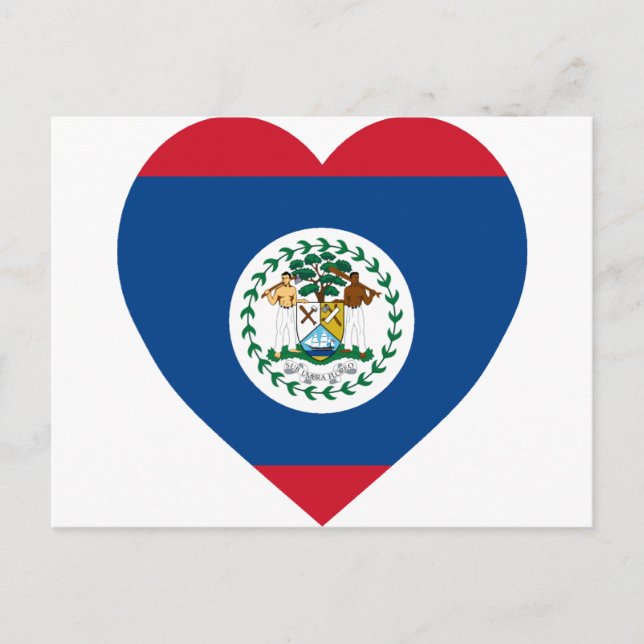 Carte Postale Coeur du drapeau du Belize (Devant)