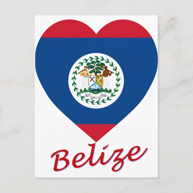 Carte Postale Coeur du drapeau du Belize (Devant)
