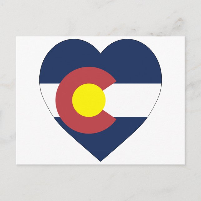 Carte Postale Coeur du drapeau du Colorado (Devant)