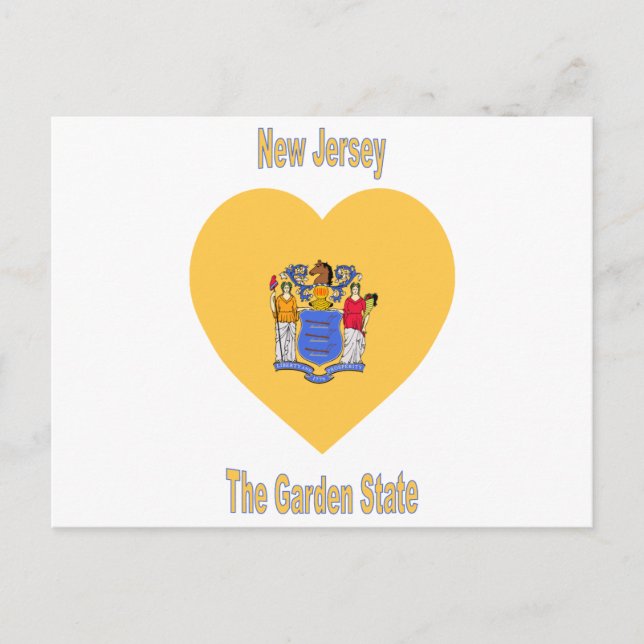 Carte Postale Coeur du drapeau du New Jersey (Devant)
