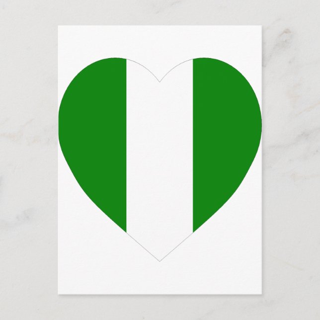 Carte Postale Coeur du drapeau du Nigeria (Devant)