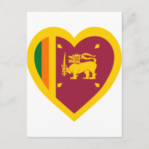 Carte Postale Coeur du drapeau du Sri Lanka