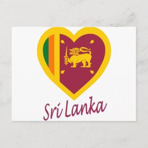 Carte Postale Coeur du drapeau du Sri Lanka