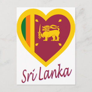 Carte Postale Coeur du drapeau du Sri Lanka