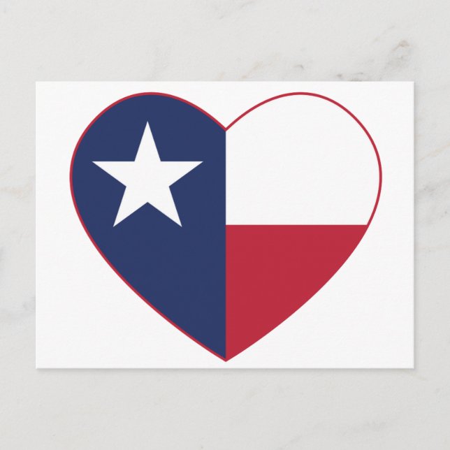 Carte Postale Coeur du drapeau du Texas (Devant)