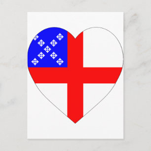 Carte Postale Coeur du drapeau épiscopal