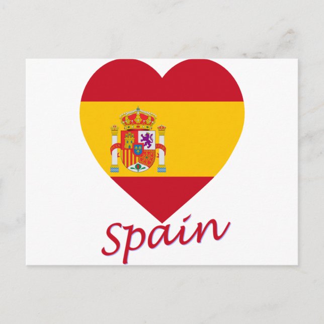 Carte Postale Coeur du drapeau espagnol (Devant)
