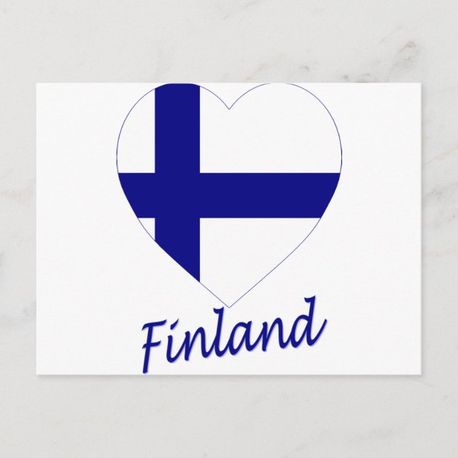 Carte Postale Coeur du drapeau finlandais (Devant)