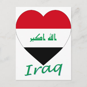 Carte Postale Coeur du drapeau irakien