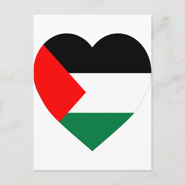 Carte Postale Coeur du drapeau palestinien (Devant)