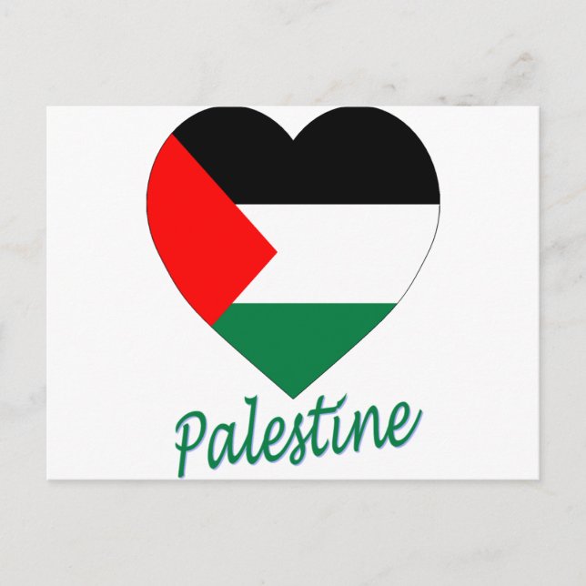 Carte Postale Coeur du drapeau palestinien (Devant)