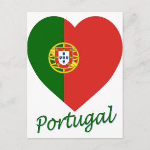 Carte Postale Coeur du drapeau portugais