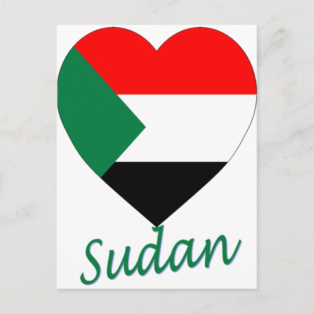 Carte Postale Coeur du drapeau soudanais (Devant)