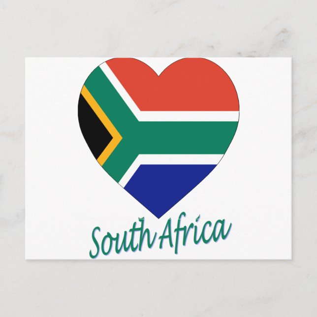Carte Postale Coeur du drapeau sud-africain (Devant)
