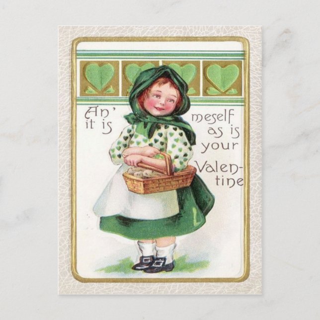 Carte Postale Coeur du panier victorien pour filles (Devant)