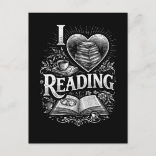 Carte Postale Cœur d'un amoureux des livres
