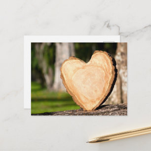Carte Postale coeur en bois