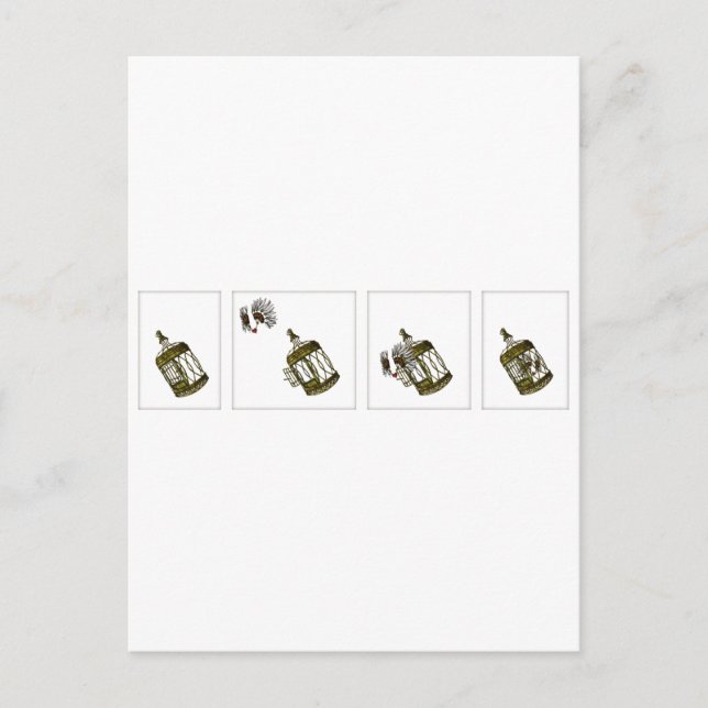 Carte Postale Coeur en cage (Devant)