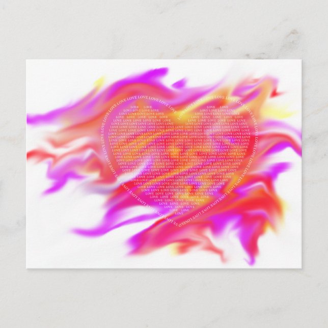 Carte Postale Coeur en feu (Devant)