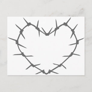 Carte Postale Coeur en fil barbelé