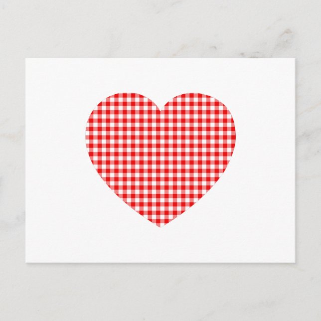 Carte Postale Coeur En vichy rouge (Devant)