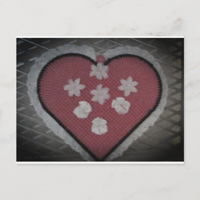 Carte Postale Coeur fleuri flottant (Devant)
