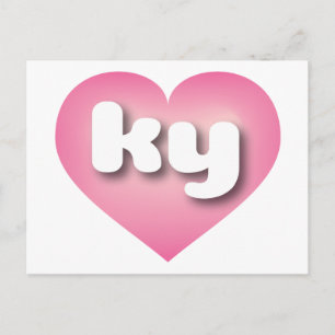 Carte Postale Coeur fondu rose du Kentucky - J'aime ky